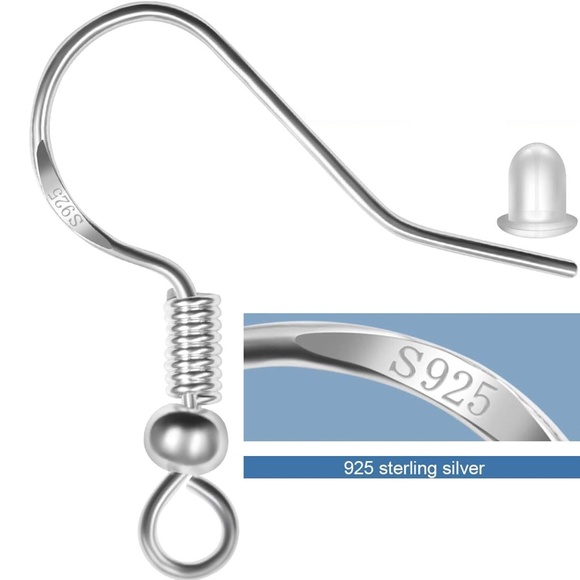 EARRINGS - Mirror SNOWFLAKE Winter Holiday Sterling Silver Hook Dangle Pair Set - Picture 3 of 3